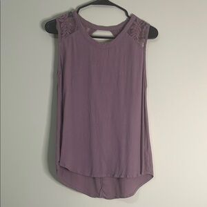 Elodie Purple Asymmetrical Sleeveless Blouse